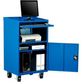 Global Industrial™ Mobile Computer Workstation Blue Assembled