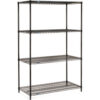 Nexel® 4 Shelf Black Epoxy Wire Shelving Unit Starter 72""W x 14""D x 63""H
