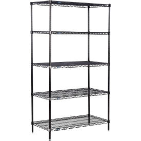 Nexel® 5 Shelf Black Epoxy Wire Shelving Unit Starter 54""W x 24""D x 63""H