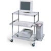 Luxor Chrome Wire Mobile Computer Workstation 29-1/2""W x 18""D x 42""H