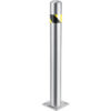 Global Industrial™ Surface Mount Stainless Steel Bollard W/Hazard Tape 4.5''D x 42''H