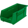 Quantum Storage 8-1/4""W x 18""L x 7""H Ultra Series Stack and Hang Bin Green Polypropylene 4 Slots