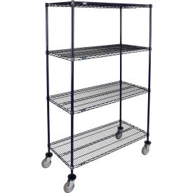 Nexel® 4 Shelf Truck Nexelon® 60""W x 21""D x 69""H Polyurethane Swivel Casters