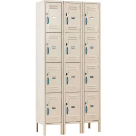 Global Industrial™ Capital® 4-Tier 12 Door Locker 36""W x 15""D x 78""H Tan Unassembled