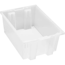 Quantum Storage Genuine Stack & Nest Tote Clear 19-1/2""L x 13-1/2""W x 8""H Polyprolylene