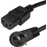 StarTech.com 6ft (2m) Computer Power Cord, Right Angle NEMA 5-15P to C13, 10A 125V, 18AWG, Replacement AC Power Cord, Monitor Power Cable