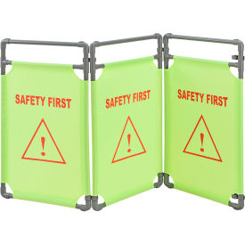Global Industrial™ Fabric Folding Barrier Lime Green Safety First
