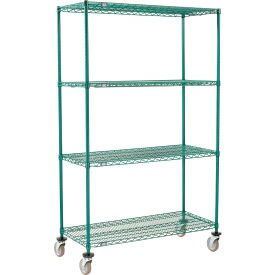 Nexel® 4 Shelf Truck Poly-Green® 60""W x 24""D x 69""H Polyurethane Swivel Casters