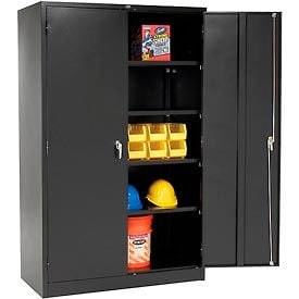 Global Industrial™ Heavy Duty Storage Cabinet Turn Handle 48""W x 24""D x 78""H Blk Assembled