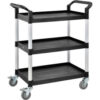 Global Industrial™ Service Cart w/3 Shelves 550 lb. Capacity 26""L x 17""W x 39""H Black