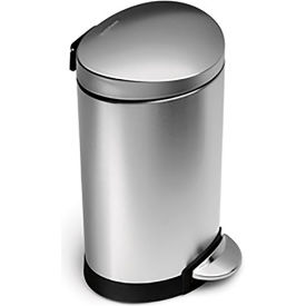 simplehuman® Mini Semi Round Step Can - 1-3/5 Gallon Brushed SS