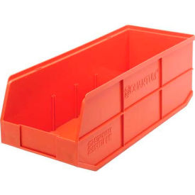 Quantum Plastic Stackable Shelf Bin SSB483 8-1/4""W x 20-1/2""L x 7""H Orange