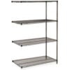 Nexel® 4 Shelf Black Epoxy Wire Shelving Unit Add On 48""W x 24""D x 86""H