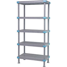 Quantum Millenia™ Shelving Unit 54""W X 21""D X 62""H 4 Open 1 Solid Shelf Dunnage Stand