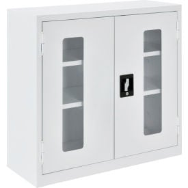 Global Industrial™ Clear View Wall Storage Cabinet 30""W x 12""D x 30""H Assembled Off White