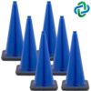 Mr. Chain Traffic Cones 28""H 14"" x 14"" Base 7 lbs PVC Traffic Blue 6/Pack