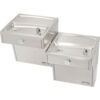 Elkay ADA Vandal Resistant Drinking Fountain SS Cane Apron 2 Station 115V 60Hz 5 AmpsVRCTL8SC