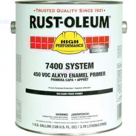 Rust-Oleum V7400 Series 450 VOC DTM Alkyd Enamel Primer Damp-Proof Red Gallon Can - 769402