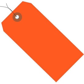 Global Industrial™ Plastic Shipping Tag Pre Wired#8 6-1/4""L x 3-1/8""W Orange 100/Pack