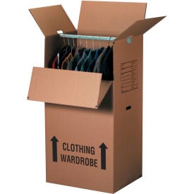 Global Industrial Wardrobe Packing Cardboard Corrugated Boxes 24""L x 20""W x 34""H Kraft