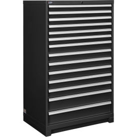 Global Industrial™ Modular Drawer Cabinet 14 Drawers w/ Lock 36""W x 24""D x 57""H Black