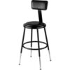 Interion® Steel Shop Stool w/Backrest & Padded Seat - Adjustable Height 19""-27"" - Black - 2PK