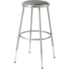 Interion® Steel Shop Stool with Padded Seat - Adjustable Height 25"" - 33"" - Gray - Pack of 2