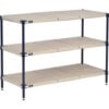 Nexel® Nexelite® 3 Shelf Vented Plastic Mat Shelving Unit Starter 30""W x 24""D x 34""H