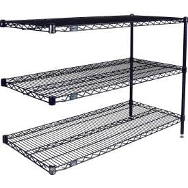 Nexel® 3 Shelf Nexelon® Blue Wire Shelving Unit Add On 48""W x 14""D x 34""H