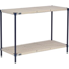 Nexel® Nexelite® 2 Shelf Vented Plastic Mat Shelving Unit Starter 54""W x 21""D x 34""H