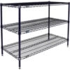 Nexel® 3 Shelf Nexelon® Blue Wire Shelving Unit Starter 48""W x 14""D x 34""H