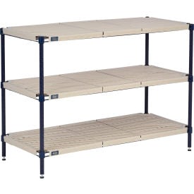 Nexel® Nexelite® 3 Shelf Vented Plastic Mat Shelving Unit Starter 36""W x 24""D x 34""H