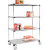 Nexel® 4 Shelf Truck Galvanized 72""W x 24""D x 80""H Polyurethane Casters