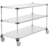 Nexel® 3 Shelf Cart Galvanized 60""W x 24""D x 39""H Polyurethane Casters