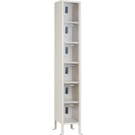 Global Industrial 6-Tier 6 Door Clear View Locker Digital Lock 12""Wx18""Dx78""H Tan Unassembled