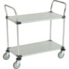 Nexel® 2 Shelf Galvanized Utiltiy Cart 36""Wx18""Dx39""H Polyurethane Swivel Casters