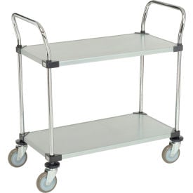 Nexel® 2 Shelf Galvanized Utiltiy Cart 36""Wx18""Dx39""H Polyurethane Swivel Casters