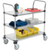 Nexel® 3 Shelf Galvanized Utiltiy Cart 36""Wx18""Dx39""H Polyurethane Swivel Casters