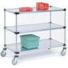 Nexel® 2 Shelf Cart Galvanized 72""W x 18""D x 39""H Polyurethane Casters