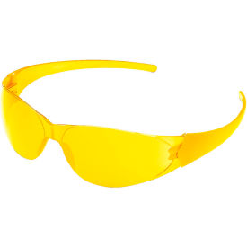 MCR Safety CK114 Crews Checkmate Safety Glasses Amber Lens Amber Frame Anti-Fog