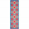 2' X 8' Sand Oriental Stain Resistant Indoor Outdoor Area Rug