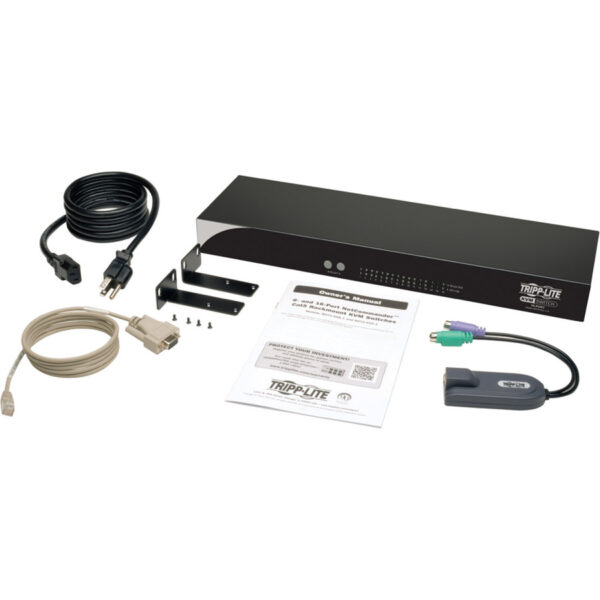 Tripp Lite by Eaton NetCommander 16-Port Cat5 KVM Switch 1U Rack-Mount with PS2 to USB Input Adapter