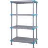 Quantum Millenia Shelving Unit 36""W X 24""D X 74""H 3 Open and 1 Solid Grid Shelves