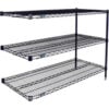 Nexel® 3 Shelf Nexelon® Blue Wire Shelving Unit Add On 72""W x 24""D x 34""H