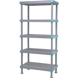 Quantum Millenia™ Shelving Unit 54""W X 18""D X 74""H 4 Open 1 Solid Shelf Dunnage Stand