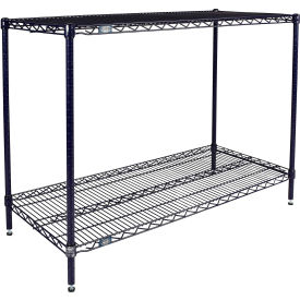 Nexel® 2 Shelf Nexelon® Blue Wire Shelving Unit Starter 72""W x 24""D x 34""H