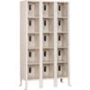 Global Industrial 5-Tier 15 Door Clear View Locker Digital Lock 36""Wx15""Dx66""H Tan Assembled