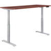 Interion® Electric Height Adjustable Desk 48""W x 30""D Mahogany W/ Gray Base
