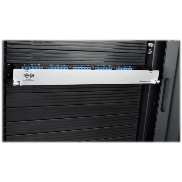 Tripp Lite by Eaton 40/100Gb Fiber Breakout Patch Panel 40Gb to 4 x 10Gb 100Gb to 4 x 25Gb 15 MTP QSFP to 60 LC Duplex 9/125 Singlemode Ports 1U