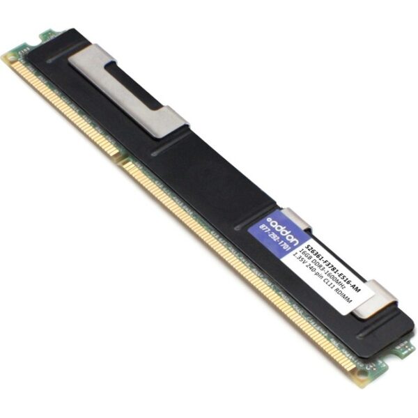 AddOn AM160D3DR4RN/16G x1 Fujitsu S26361-F3781-E516 Compatible Factory Original 16GB DDR3-1600MHz Registered ECC Dual Rank x4 1.35V 240-pin CL11 RDIMM